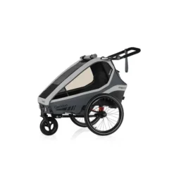 Qeridoo Kidgoo 1 Fahrradanhänger Steel Grey Mit Joggerfunktion