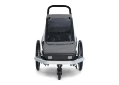 Croozer Kid Keeke 1 Mountain Grey 2in1 Fahrradanhänger & Buggy-Set -Kinder Komfort 08 121001523 croozer keeke 1 mountain grey front