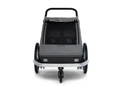 Croozer Kid Keeke 2 Mountain Grey 2in1 Fahrradanhänger & Buggy-Set -Kinder Komfort 09 121001623 croozer keeke 2 mountain grey front