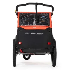 Burley Cub X Fahrradanhänger Atomic Red 2-Sitzer Mit Buggy-Funktion -Kinder Komfort 3 cub x rear webex