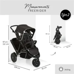 Hauck Freerider Geschwisterwagen -Kinder Komfort 4007923513040.pt04.freerider sh12 black