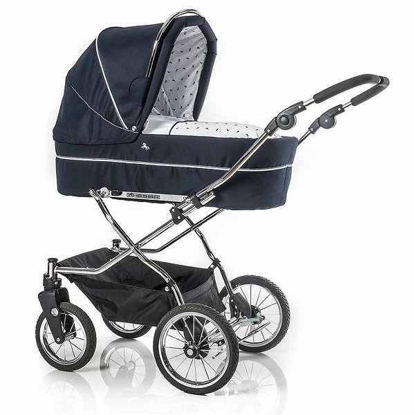 HESBA ClassicA Kinderwagen Außen 557, Innen 150 Mit Schwenkbaren Vorderrädern Schwarz SW-SL 2/25 1 HESBA ClassicA Kinderwagen Außen 557, Innen 150 Mit Schwenkbaren Vorderrädern Schwarz SW-SL 2/25