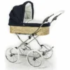 HESBA ClassicKorb Kinderwagen Außen 501 Innen 130 Räder Weiß 30 Cm, Ledergriff Weiß