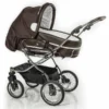 HESBA Condor Coupe Kinderwagen Außen 888 Innen 700 Teilleder Schwenkbare Vorderräder, Ledergriff Dunkelbraun