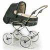 HESBA Condor Coupe Kinderwagen Außen 682 Innen 230 Teilleder Räder Weiß 30 Cm, Ledergriff Greige