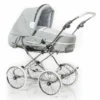 HESBA Condor Coupe Kinderwagen Außen 761 Innen 700 Teilleder Räder Weiß 30 Cm, Ledergriff Weiß
