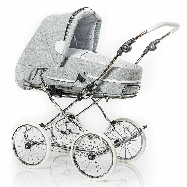 HESBA Condor Coupe Kinderwagen Außen 761 Innen 700 Teilleder Räder Weiß 30 Cm, Ledergriff Weiß 1 HESBA Condor Coupe Kinderwagen Außen 761 Innen 700 Teilleder Räder Weiß 30 Cm, Ledergriff Weiß