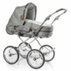 HESBA Condor Coupe Kinderwagen Außen 796 Innen 718 Teilleder Räder Schwarz 30 Cm, Ledergriff Braun