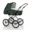 HESBA Condor Light Kinderwagen Außen 685 Innen 130 Black Edition - Räder Schwarz 30 Cm, Ledergriff Hellbraun