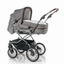 HESBA Corrado Kinderwagen 796/227 Teilleder Mit Schwenkbaren Vorderrädern Schwarz SW-SL 2/25