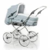 HESBA Corrado Kinderwagen Außen 541 Innen 700 Teilleder Räder Weiß 30 Cm, Ledergriff Weiß