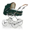 HESBA Corrado Kinderwagen Außen 647 Innen 250 Teilleder Räder Weiß 30 Cm, Ledergriff Hellbraun