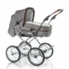 HESBA Corrado Kinderwagen Außen 796, Innen 227 Teilleder - Räder Schwarz 30 Cm, Griff Braun