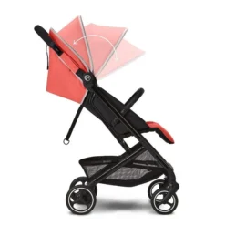 CYBEX Beezy Buggy Hibiscus Red - Gestell Black -Kinder Komfort cyb 22 int y270 beezy blk hibr canopy steps