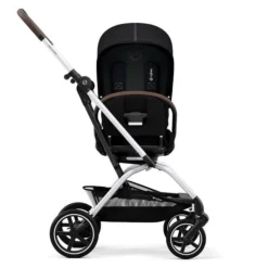CYBEX Eezy S Twist+2 Buggy Moon Black Gestell Silver | Mit All-Terrain Rädern -Kinder Komfort cyb 22 int y270 eezystwist 2 slv moob rotation