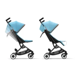 CYBEX Libelle Buggy Beach Blue Gestell Black | Einfach Faltbar -Kinder Komfort cyb 22 int y270 libelle blk bebl recline legrest steps