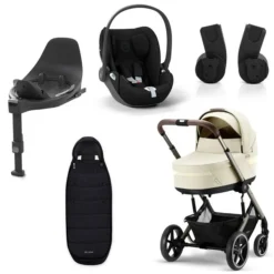 CYBEX Balios S LUX Kinderwagen + Cloud T I-Size Bundle Seashell Beige