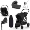 CYBEX Gazelle S Kinderwagen Moon Black + Cloud T I-Size + Zubehör Bundle