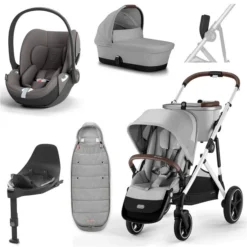 CYBEX Gazelle S Kinderwagen Lava Grey + Cloud T I-Size + Zubehör Bundle