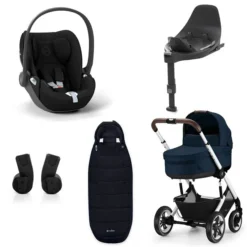 CYBEX Talos S LUX Kinderwagen Bundle Ocean Blue Gestell In Silver
