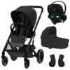 CYBEX Balios S LUX Kinderwagen & CYBEX Aton S2 I-Size Moon Black Bundle