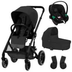 CYBEX Balios S LUX Kinderwagen & CYBEX Aton S2 I-Size Moon Black Bundle