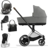 CYBEX E-PRIAM Kinderwagen Mirage Grey Bundle New Generation Inkl. 8 Zubehörartikel