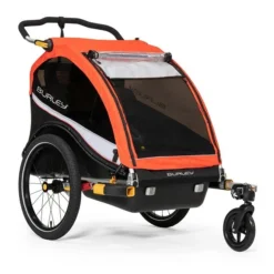 Burley Cub X Fahrradanhänger Atomic Red 2-Sitzer Mit Buggy-Funktion