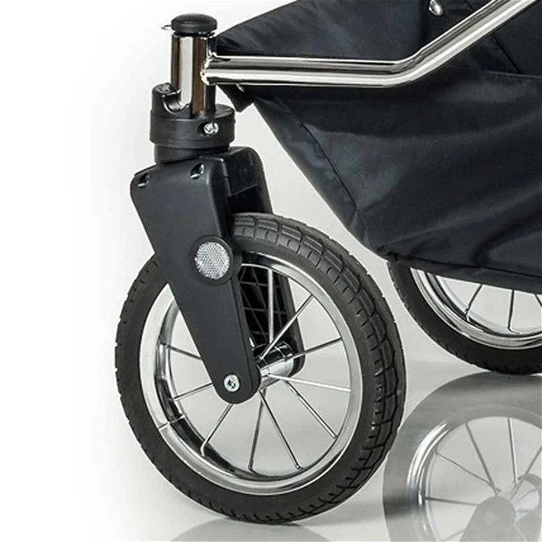 HESBA Condor Coupe Kinderwagen Außen 888 Innen 700 Teilleder Schwenkbare Vorderräder, Ledergriff Dunkelbraun 4 HESBA Condor Coupe Kinderwagen Außen 888 Innen 700 Teilleder Schwenkbare Vorderräder, Ledergriff Dunkelbraun – Bild 4
