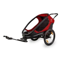 Hamax Outback Fahrradanhänger Rot/Schwarz Inkl. Deichsel & Buggyrad -Kinder Komfort ham400064 hamax outback one red black