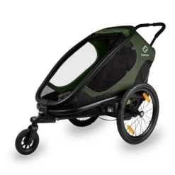 Hamax Outback Fahrradanhänger Grün/Schwarz Inkl. Deichsel & Buggyrad -Kinder Komfort hamax outback single bike trailer stroller jogger child green 2