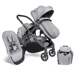 ICandy Orange Double Combo Light Slate Marl Geschwisterkinderwagen | Inkl. Praktischem Zubehör