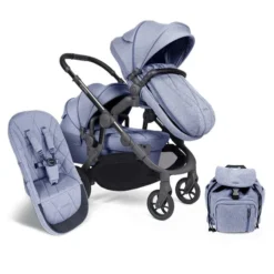 ICandy Orange Double Combo Mist Blue Marl Geschwisterkinderwagen | Inkl. Praktischem Zubehör