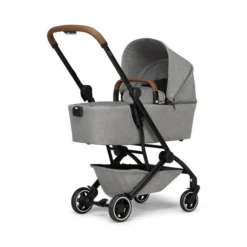 Joolz Aer+ Wanne Delightful Grey -Kinder Komfort joolz aer cot front side view left deligthful grey