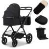 Moon Clicc Kombi-Kinderwagen Black Melange Zubehör Bundle