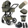 Moon Piú Kombi-Kinderwagen Moss Green/black Matt Zubehör Bundle