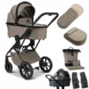 Moon Piú Kombi-Kinderwagen Mud/black Chrome Zubehör Bundle