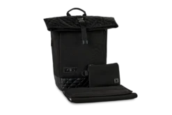 Moon Premium Rolltop Rucksack Black Mit Wickelauflage, Geldtasche & Befestigungssystem