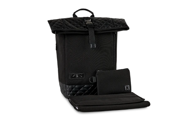 Moon Premium Rolltop Rucksack Black Mit Wickelauflage, Geldtasche & Befestigungssystem 1 Moon Premium Rolltop Rucksack Black Mit Wickelauflage, Geldtasche & Befestigungssystem