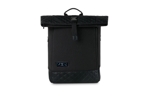 Moon Premium Rolltop Rucksack Black Mit Wickelauflage, Geldtasche & Befestigungssystem 2 Moon Premium Rolltop Rucksack Black Mit Wickelauflage, Geldtasche & Befestigungssystem – Bild 2