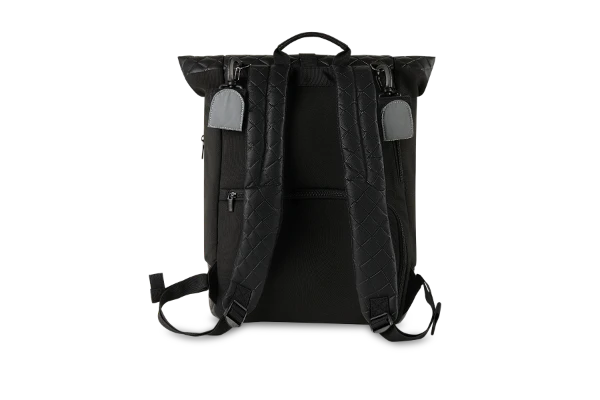 Moon Premium Rolltop Rucksack Black Mit Wickelauflage, Geldtasche & Befestigungssystem 4 Moon Premium Rolltop Rucksack Black Mit Wickelauflage, Geldtasche & Befestigungssystem – Bild 4