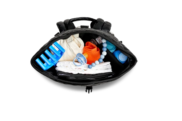 Moon Premium Rolltop Rucksack Black Mit Wickelauflage, Geldtasche & Befestigungssystem 5 Moon Premium Rolltop Rucksack Black Mit Wickelauflage, Geldtasche & Befestigungssystem – Bild 5