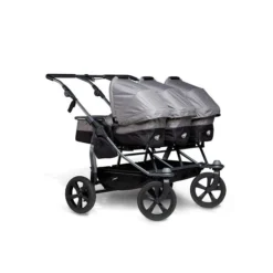 Tfk Trio Kombi Kinderwagen Grau Drillingswagen Mit Luftkammerreifen