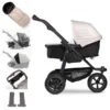 Tfk Mono 2 Kombi Kinderwagen Sand Luftrad-Set Bundle Mit Cupholder