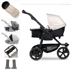 Tfk Mono 2 Kombi Kinderwagen Sand Luftkammer Radset Bundle Mit Cupholder