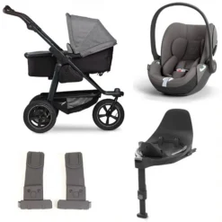 Tfk Mono 2 Kinderwagen Bundle Premium Grau Luftrad | CYBEX Cloud T I-Size + Base + Adapter