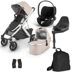 UPPAbaby Vista V2 Bundle Declan Oat Melange & Cybex Cloud T, Base T, Wickelrucksack -Kinder Komfort vista v2 bundle declan oat neu