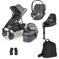 UPPAbaby Vista V2 Bundle Greyson Charcoal Melange & Cybex Cloud Z2, BaseZ2, Wickelrucksack -Kinder Komfort vista v2 bundle greyson charcoal