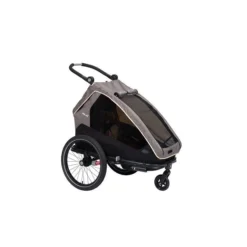 XLC Kinderanhänger MONO S Grau/beige/anthrazit Inkl. Buggyrad & Rücklicht