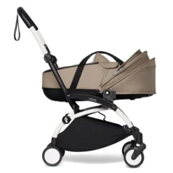 BABYZEN™ YOYO² Kinderwagen Taupe Gestell White -Kinder Komfort yoyo 2 bassinet canopy down profile white frame taupe web